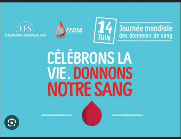 14 juin Journée mondiale du donneur de sang 14 juin Journée mondiale du donneur de sang