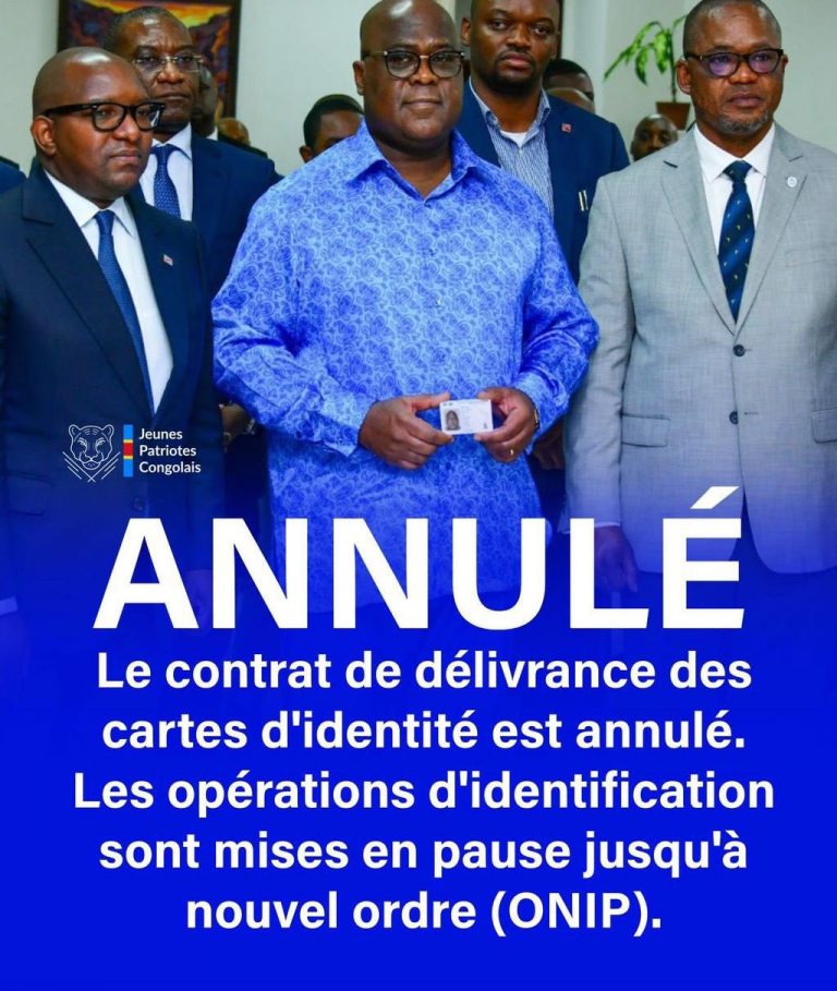 RDC : Le contrat AFRITECH (Batshily et Diabi) pour la délivrance des cartes d’identité est annulé en raison des observations de l’IGF